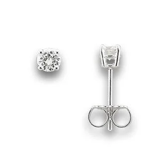 delicate marquise diamond band 14KT WHITE GOLD 1/4 CTW ROUND DIAMOND EARRINGS