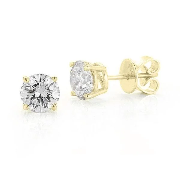 vintage art deco bracelet 14KT YELLOW GOLD 1.00 CTW ROUND DIAMOND EARRINGS