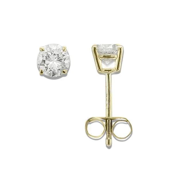 small diamond cross pendant 14KT YELLOW GOLD 1/2 CTW ROUND DIAMOND EARRINGS