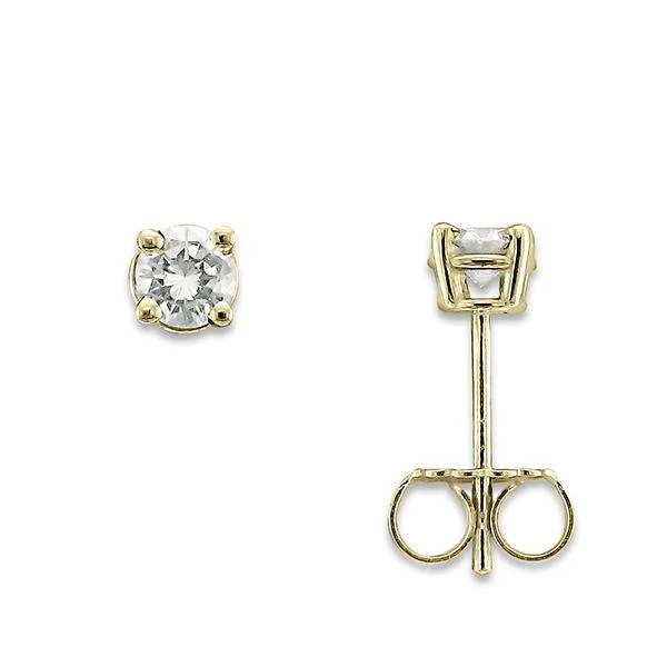 vintage-style diamond halo ring 14KT YELLOW GOLD 1/3 CTW ROUND DIAMOND EARRINGS