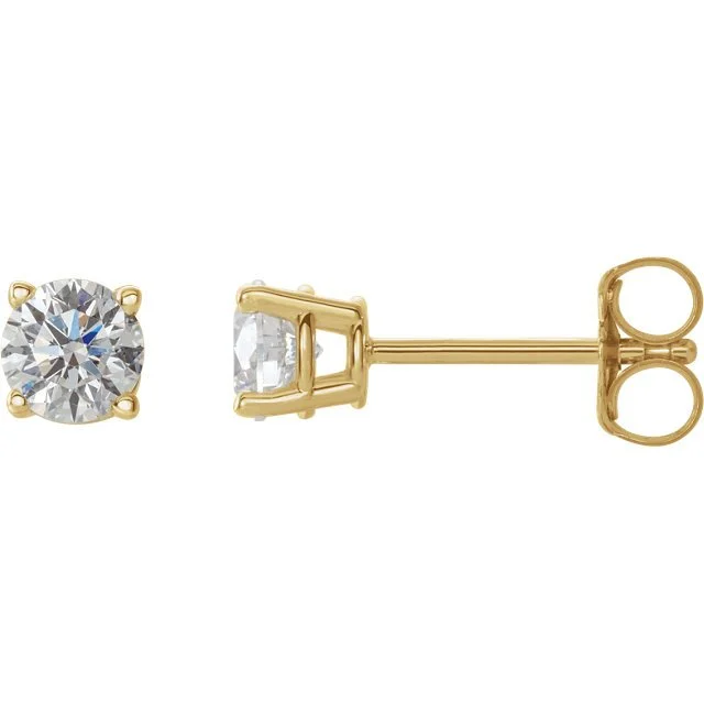 raw crystal cuff bracelet 14KT Yellow Gold 4MM Round Cubic Zirconia Earrings