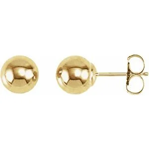 petite diamond promise ring 14KT Yellow Gold 6MM Ball Earrings