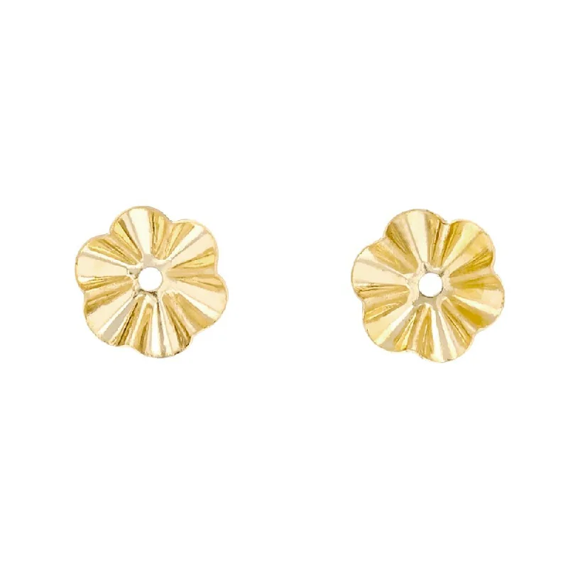 adjustable braided rope ring 14KT Yellow Gold Gold Buttercup Earring Jackets