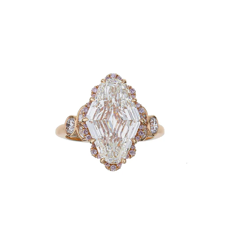 chunky silver hoop earrings 18K Rose Gold Lozenge Cut Diamond With Intense Fancy Pink Diamonds Custom Engagement Ring chunky silver hoop earrings 18K Rose Gold Lozenge Cut Diamond With Intense Fancy Pink Diamonds Custom Engagement Ring