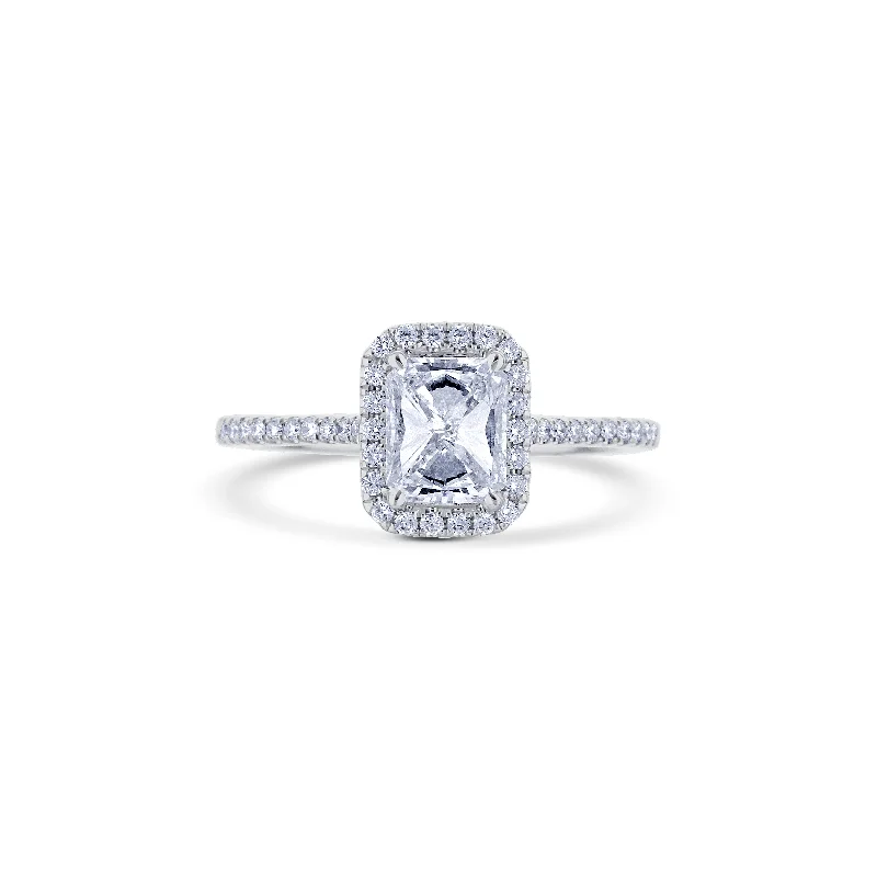 minimalist rose gold stacking rings 18K White Gold 0.98 Carat Radiant Diamond Halo Ring minimalist rose gold stacking rings 18K White Gold 0.98 Carat Radiant Diamond Halo Ring