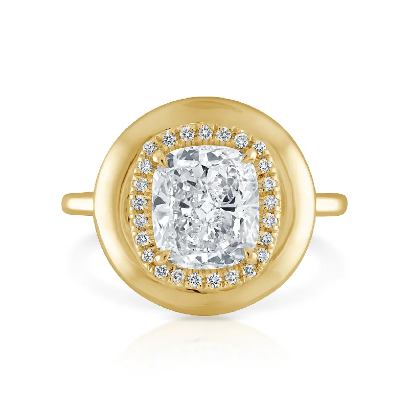 ruby and diamond engagement ring 2.04ct Cushion Diamond Button Engagement Ring