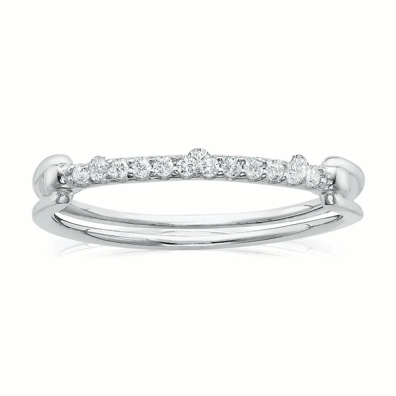 solid gold cartilage hoop Sterling Silver Cubic Zirconia Stacker Ring