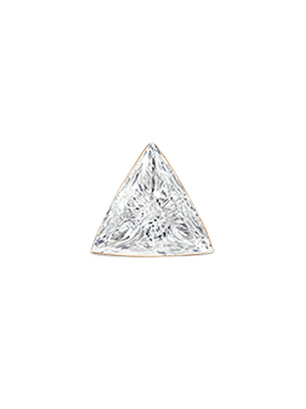 modern hexagon stud earrings 3mm Invisible Set Diamond Triangle Thread Through Rose Gold Single Earring modern hexagon stud earrings 3mm Invisible Set Diamond Triangle Thread Through Rose Gold Single Earring