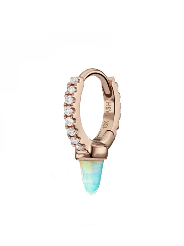 white topaz stacking rings 6.5mm Single Opal Spike Diamond Eternity Rose Gold Hoop Earring white topaz stacking rings 6.5mm Single Opal Spike Diamond Eternity Rose Gold Hoop Earring