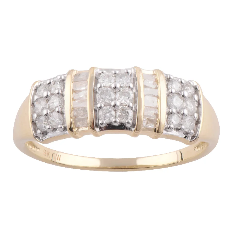 9ct Yellow Gold 1/2 Carat Diamond Ring