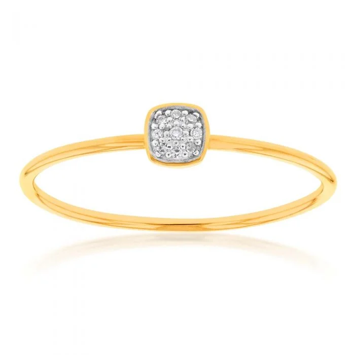 9ct Yellow Gold Diamond Ring with 8 Brilliant Diamonds