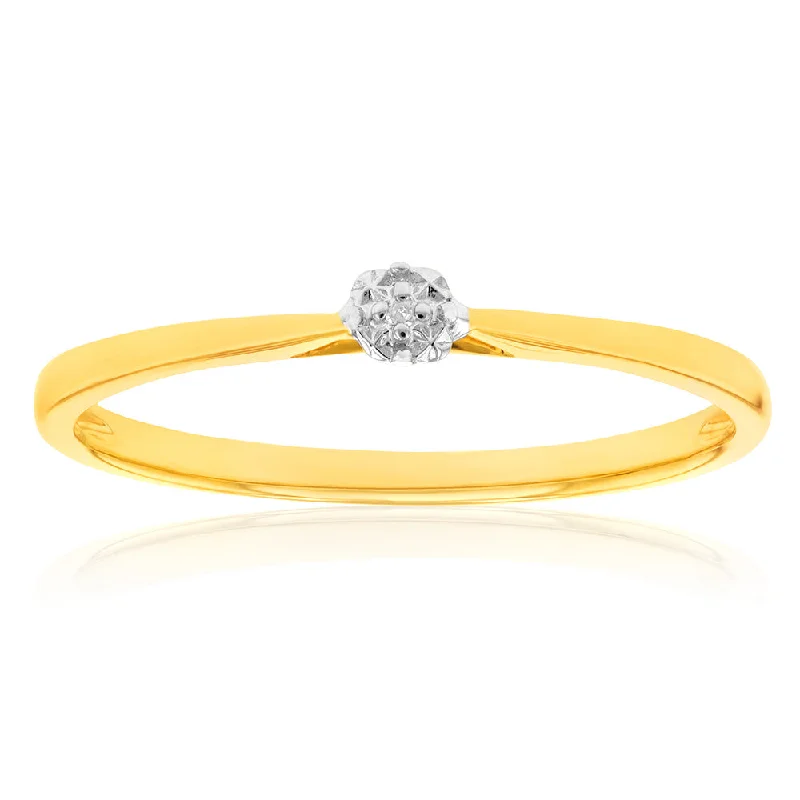 9ct Yellow Gold Diamond Solitaire Ring