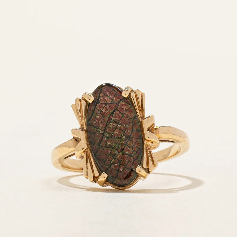 unique diamond tennis bracelet Ammolite Ring | 2.25ct | SZ 8 |