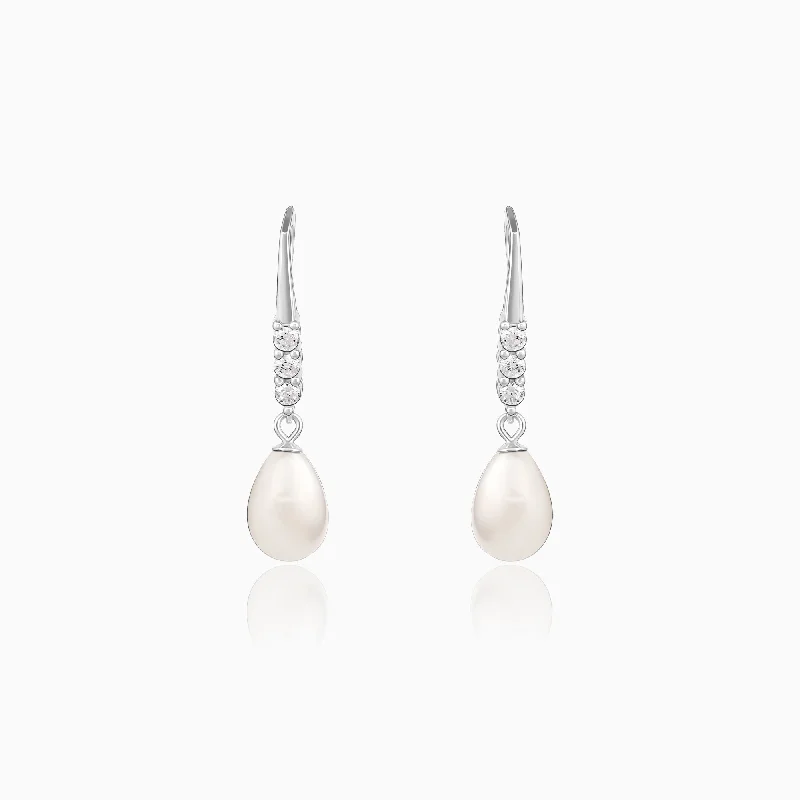 men’s leather and silver bracelet Anushka Sharma Silver Drops of Pearl Earrings