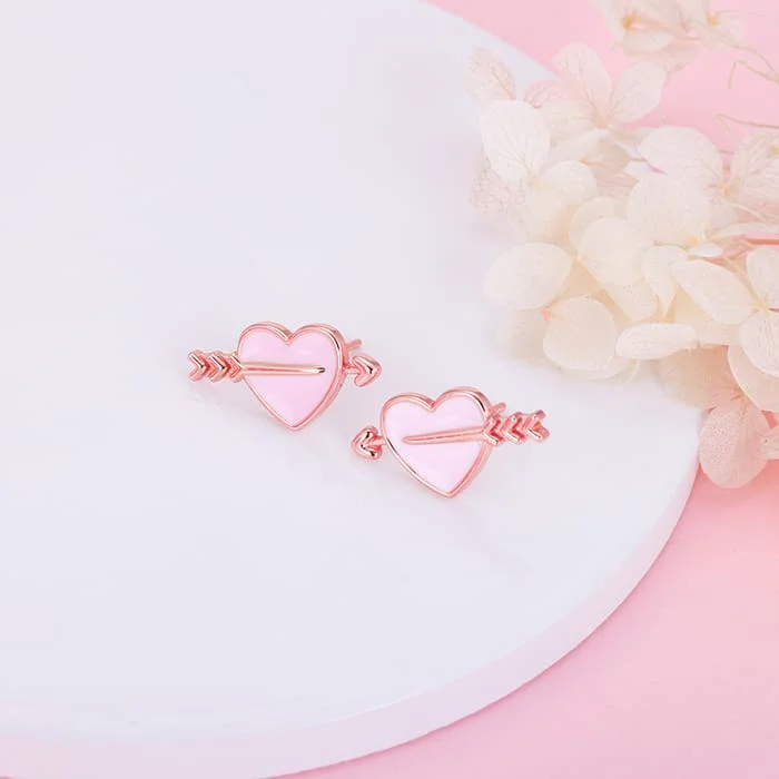 minimalist clover charm bracelet Rose Gold Romantic Rapture Stud Earrings