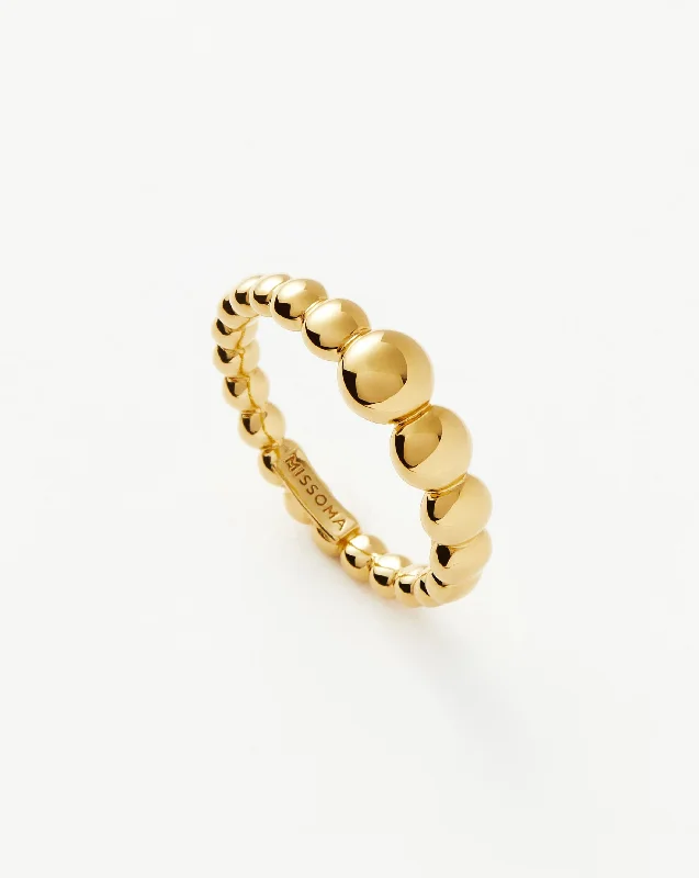 elegant aquamarine drop earrings Beaded Stacking Ring | 18ct Gold Vermeil