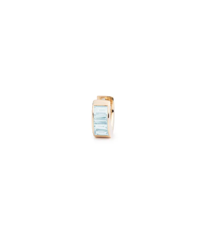 Baguette Aquamarine - True Love : Huggie Earring