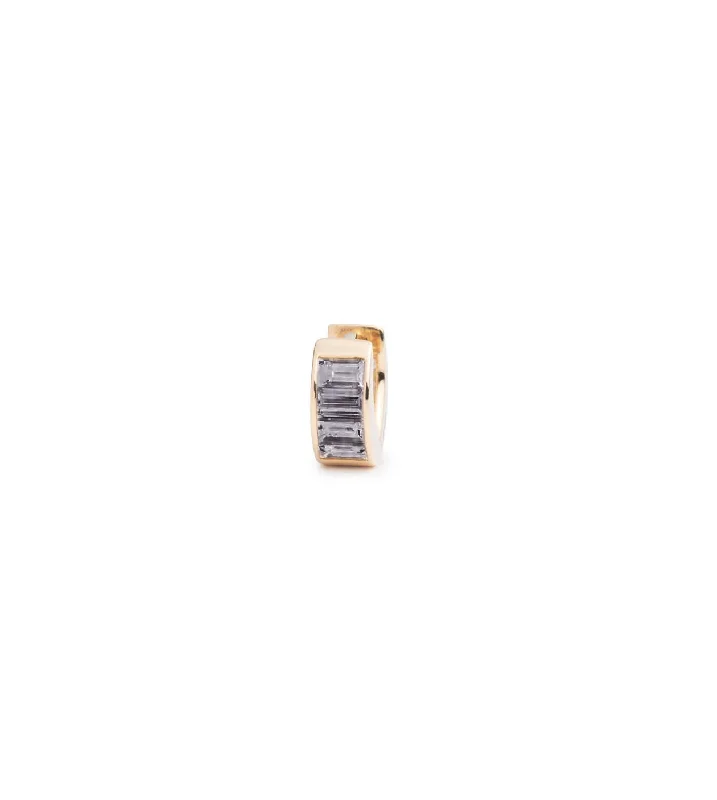 Baguette Grey Spinel - True Love : Huggie Earring