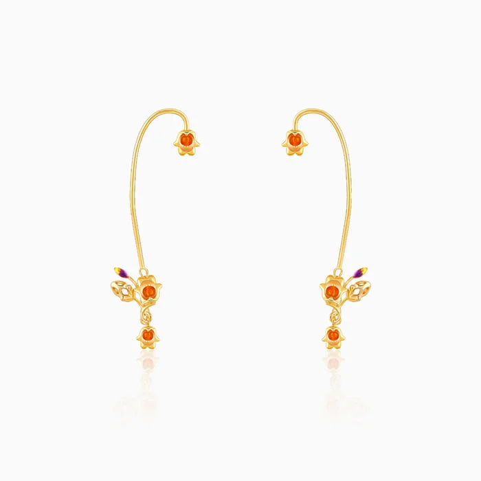 bold chunky cocktail ring Golden Classic Bell Mallow Convertible Earrings