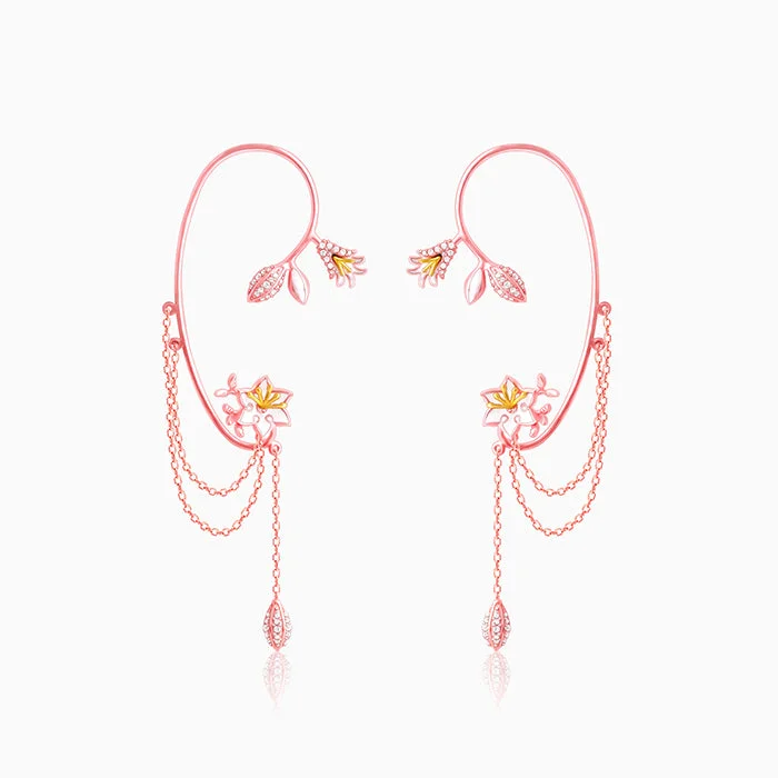 vintage rose-cut diamond ring Rose Gold And Golden Dazzling Musli Ear Cuffs