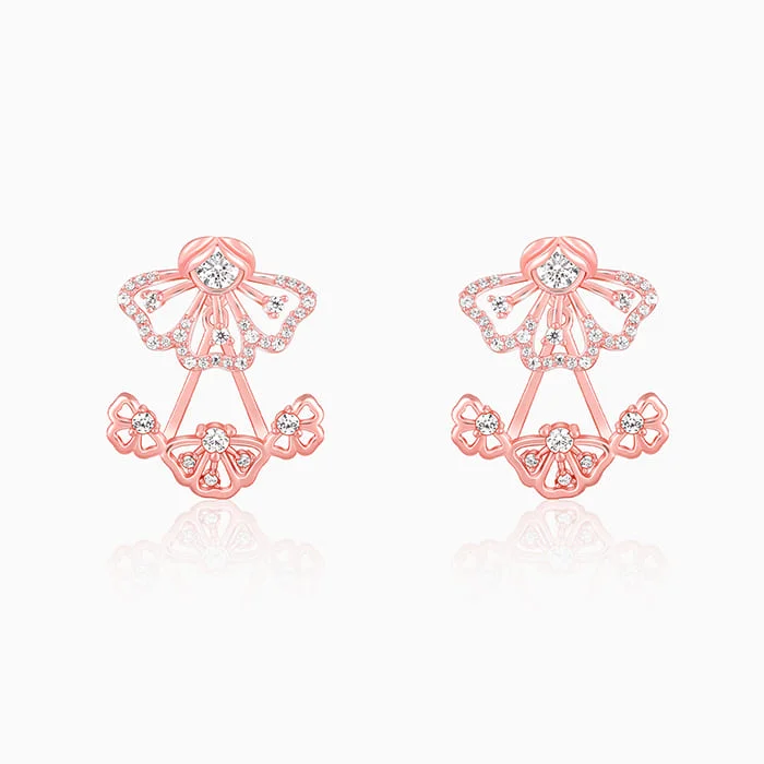 dainty heart charm necklace Rose Gold Eyebright Convertible Earrings