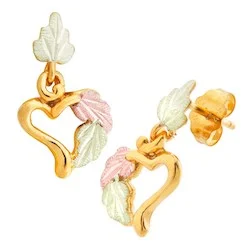 dainty gold anchor bracelet Black Hills Gold Dangle Heart Earrings