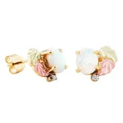 minimalist cubic zirconia earrings Black Hills Gold Opal and Diamond Earrings