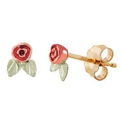 dainty silver hamsa bracelet Black Hills Gold Rose Stud Earrings