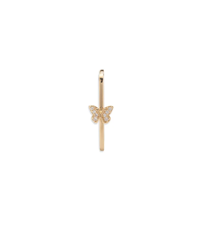 Butterfly : Pave Fob Earring