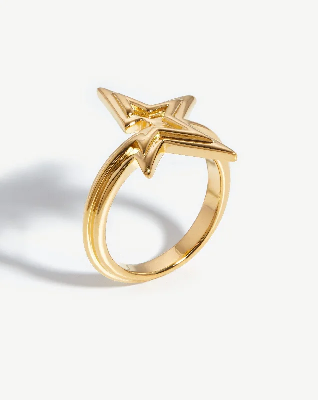 gothic bat ring sterling silver Celestial Ridge Star Ring | 18ct Gold Vermeil