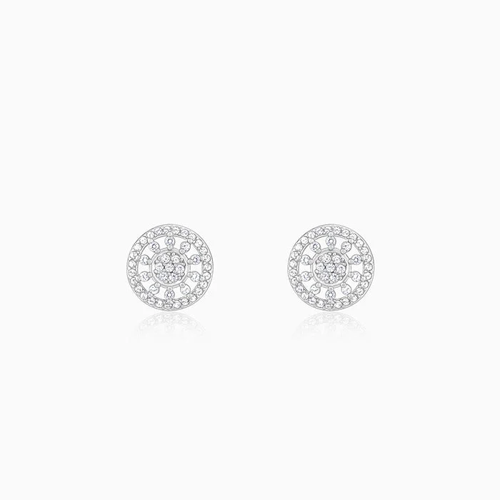 hexagon-shaped engagement ring unique Silver Brighter Than Ever Studs