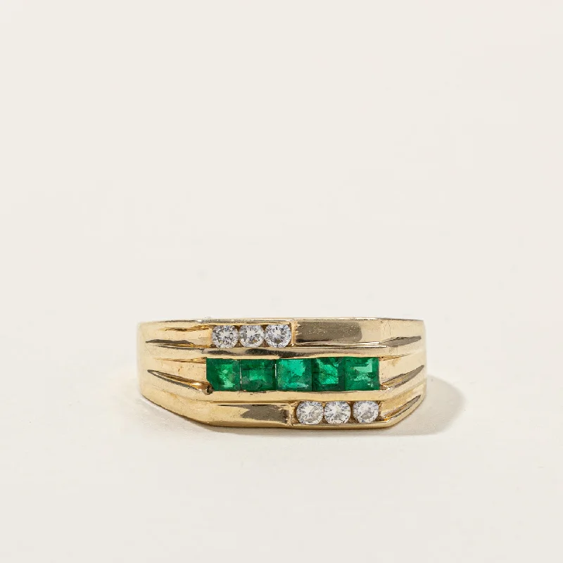 infinity knot wedding band Channel Set Emerald & Diamond Ring | 0.50ctw | 0.24ctw | SZ 9.25 | infinity knot wedding band Channel Set Emerald & Diamond Ring | 0.50ctw | 0.24ctw | SZ 9.25 |