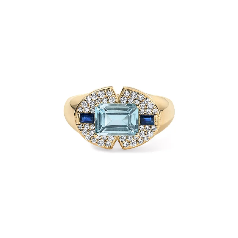 real turquoise drop earrings Blue Topaz Emerald Cut and Blue Sapphire Signet Ring with Diamond Pave real turquoise drop earrings Blue Topaz Emerald Cut and Blue Sapphire Signet Ring with Diamond Pave