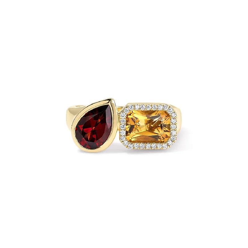 hypoallergenic earrings for sensitive ears Citrine and Garnet Toi Et Moi Ring with Diamond Halo hypoallergenic earrings for sensitive ears Citrine and Garnet Toi Et Moi Ring with Diamond Halo