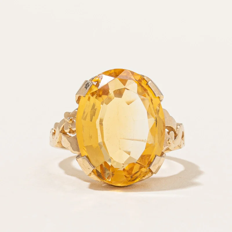 real opal ring for women Citrine Cocktail Ring | 4.60ct | SZ 4.25 |