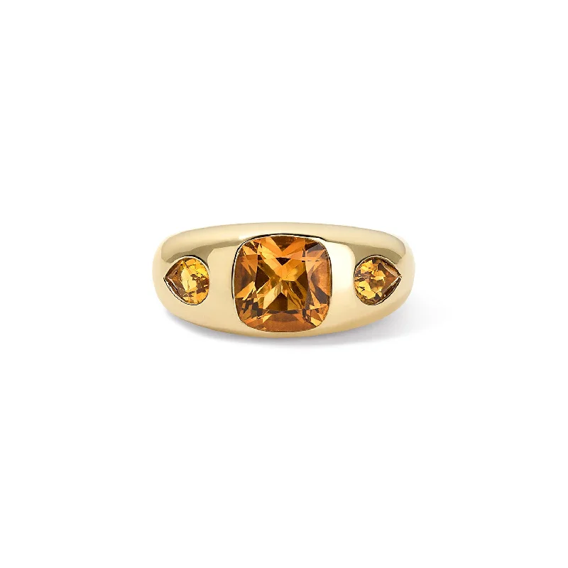 luxury emerald ring platinum Citrine Trio Ring