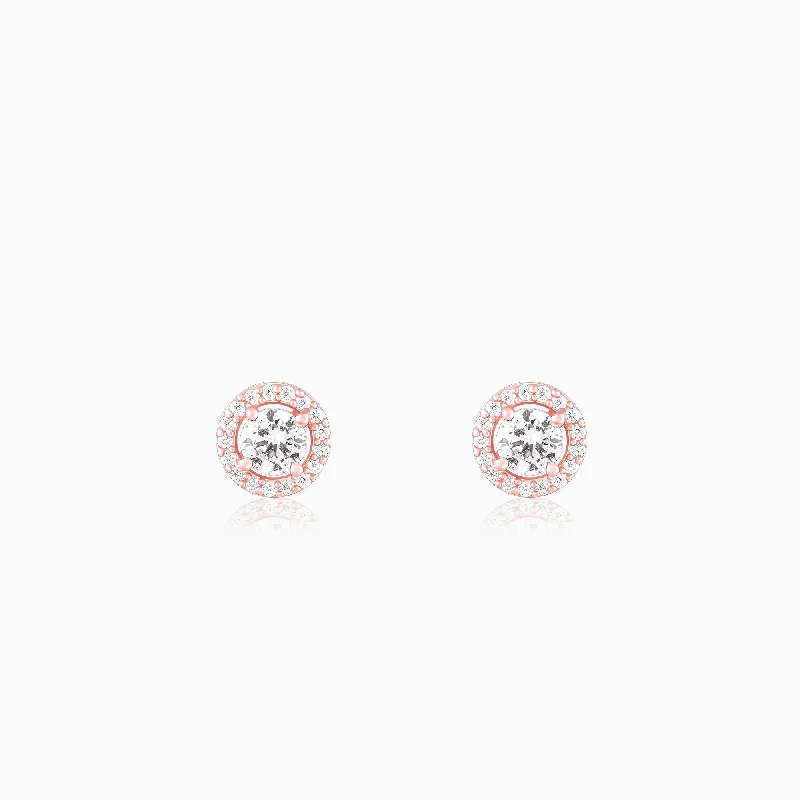 stackable gold bangle set Rose Gold Seeking Solace Stud Earrings