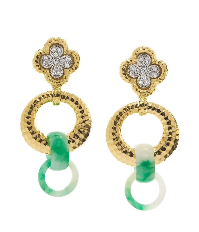 Clover Hoop Drop Earrings