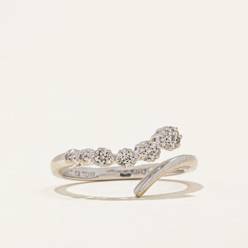 solid gold stacking rings set Diamond Bypass Ring | 0.12ctw | SZ 7.25 |