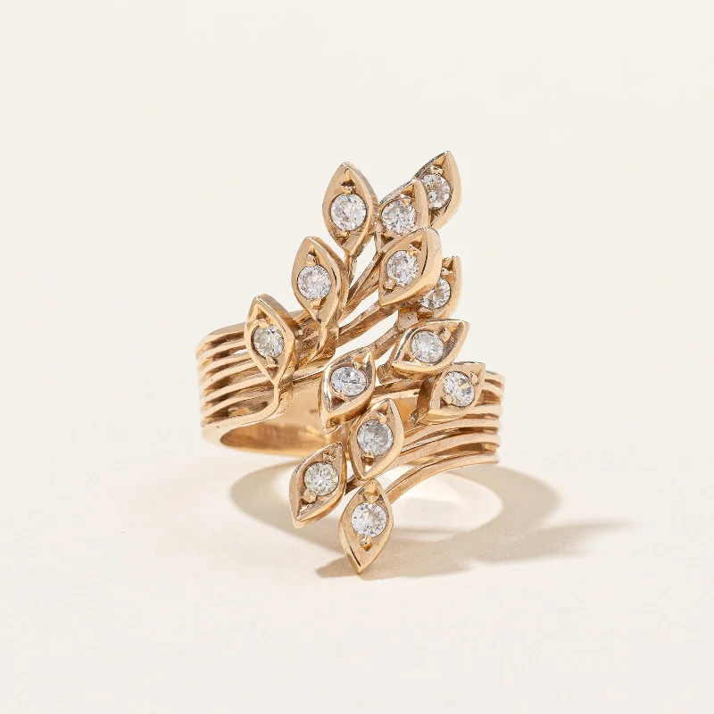 dainty gold chain earrings Diamond Bypass Ring | 0.33ctw | SZ 4 |
