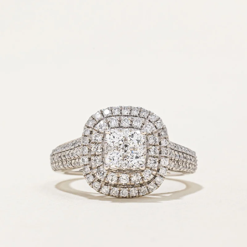 rose gold cartilage barbell Diamond Cluster Engagement Ring | 0.83ctw | SZ 5.25 |