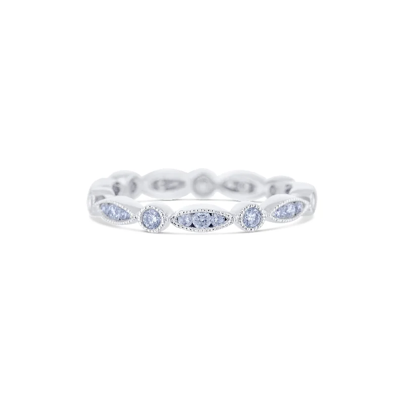 14k gold nose ring hoop Diamond Eternity Ring with Beed Detailing