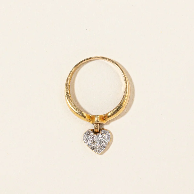 rustic wooden bead bracelet Diamond Heart Charm Ring | 0.20ctw | SZ 6.75 |
