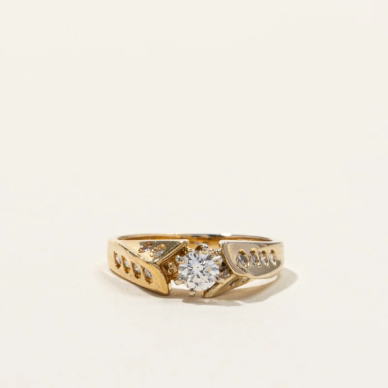 vintage art deco bracelet Diamond High Set Ring | 0.35ctw | SZ 4.5 |