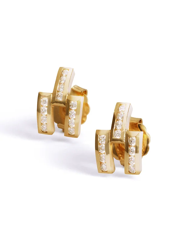 minimalist chain anklet gold Diamond Magna Yellow Gold Earrings