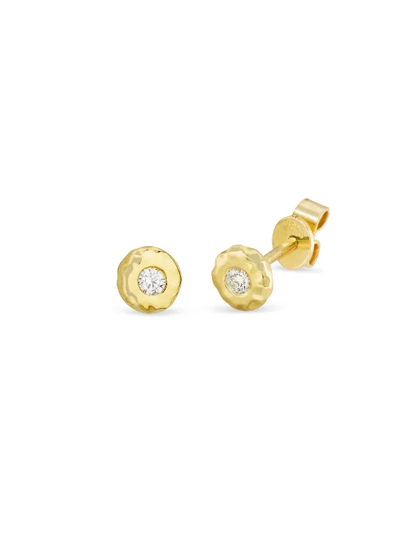 dainty sapphire gemstone bracelet Diamond Nesting Gem Yellow Gold Studs