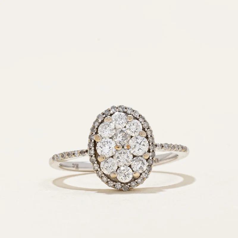 modern geometric earrings gold Diamond Oval Setting Cluster Ring | 0.52ctw | SZ 4 | modern geometric earrings gold Diamond Oval Setting Cluster Ring | 0.52ctw | SZ 4 |