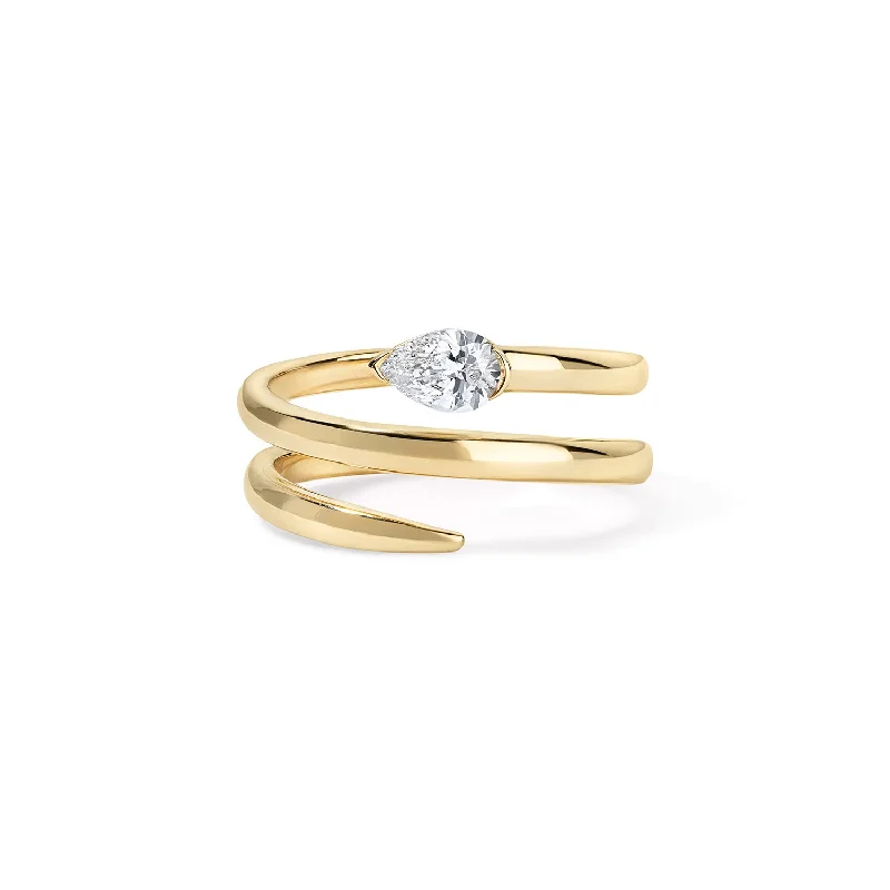 dainty chain bracelet layered Diamond Pear Wrap Ring