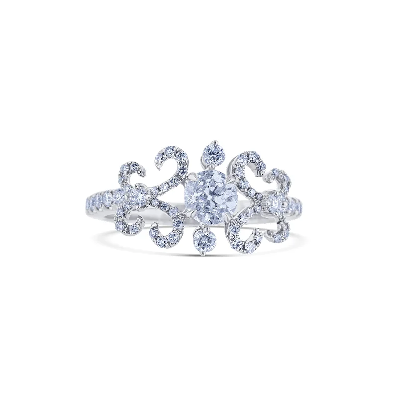 classic diamond solitaire necklace Diamond Scroll Ring