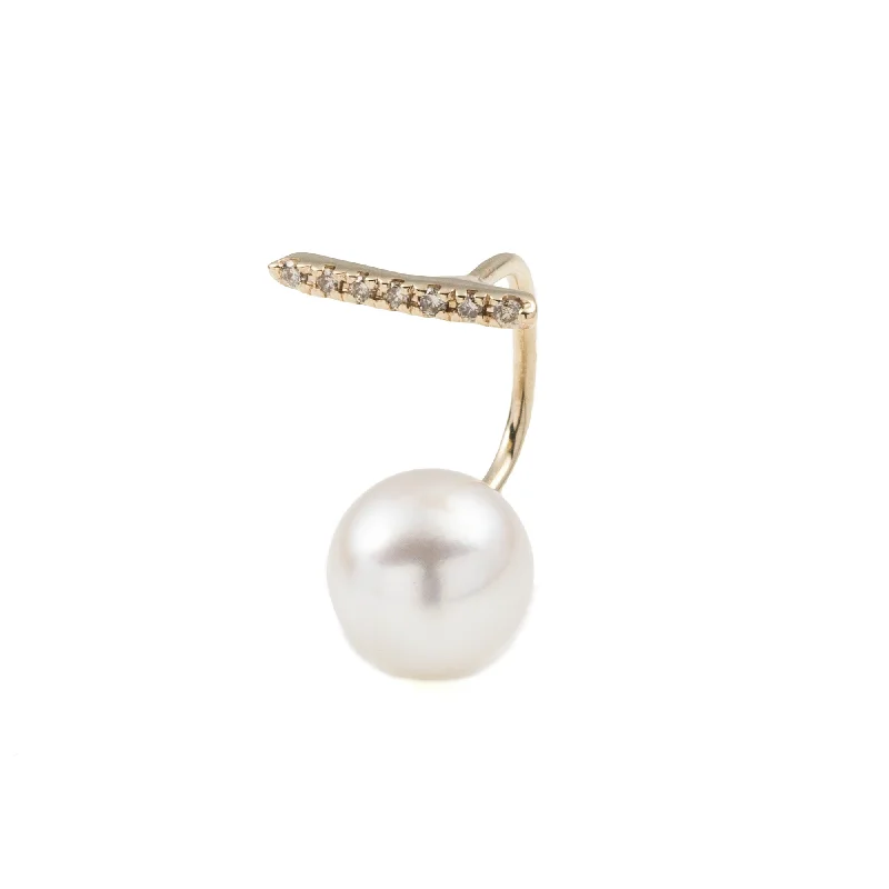 elegant art deco necklace Diamond Short Bar Earring with Pearl Backing